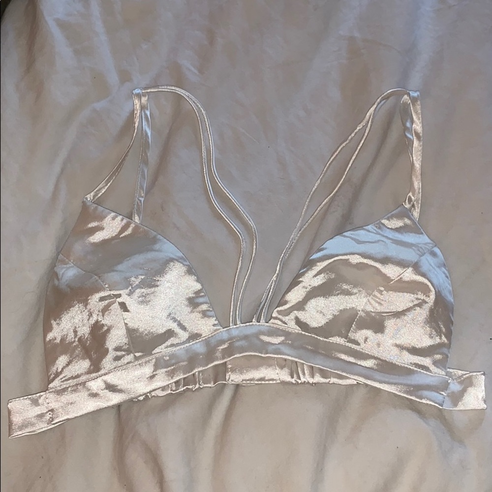 White satin bralette